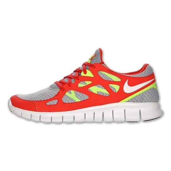 NIKE Men's Free Run+ 2 Running Shoes Size 11 In Wolf Grey/University Red/Volt - Picture 1 of 6